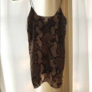 Snake print slip shirt